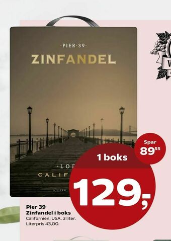 Kvickly Pier 39 Zinfandel i boks tilbud