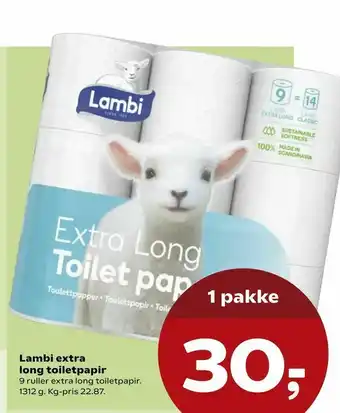 Kvickly Lambi extra long toiletpapir tilbud