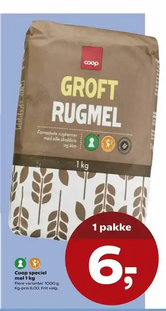 Kvickly Coop speciel mel 1 kg tilbud