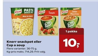 Kvickly Knorr snackpot eller Cup a soup tilbud