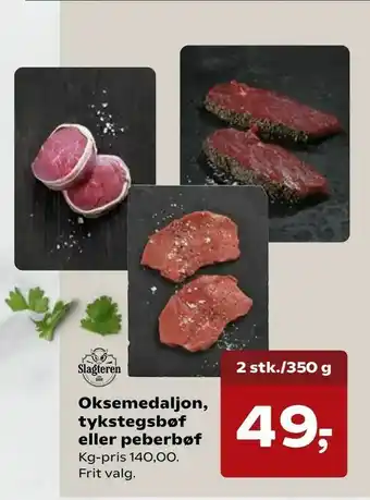 Oksemedaljon, tykstegsbøf eller peberbøf
