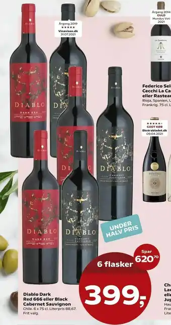 Kvickly Diablo Dark Red 666 eller Black Cabernet Sauvignon tilbud