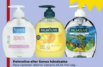 Kvickly Palmolive eller Sanex håndsæbe tilbud