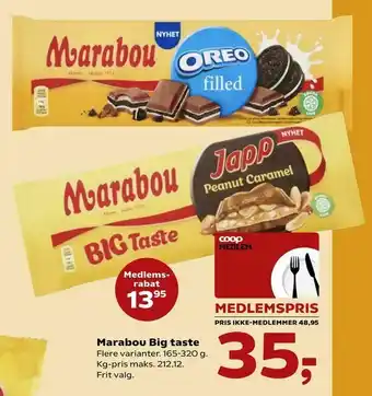 Kvickly Marabou Big taste tilbud