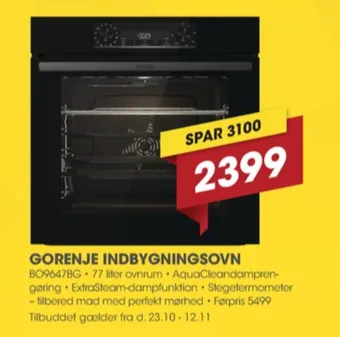 Punkt1 Gorenje indbygningsovn tilbud