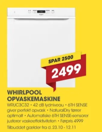 Punkt1 Whirlpool opvaskemaskine tilbud