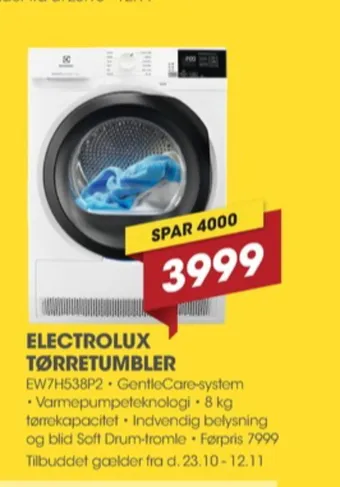 Punkt1 Electrolux tørretumbler tilbud