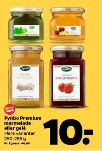 Netto Fynbo Premium Marmelade eller Gele 250-285 g tilbud