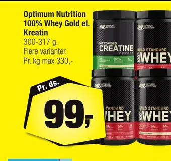 Calle Optimum nutrition 100% whey gold el. kreatin tilbud