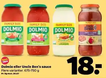 Dolmio eller Uncle Ben's Sauce 675-750 g