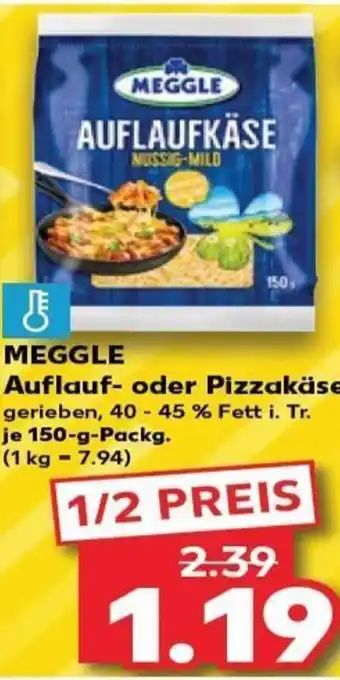 Kaufland MEGGLE Auflauf- oder Pizzakäse tilbud