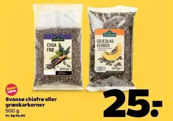 Svansø Chiafrø eller Græskarkerner 500 g