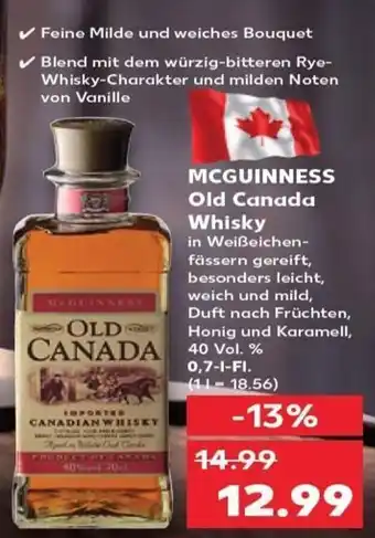 Kaufland MCGUINNESS Old Canada Whisky tilbud