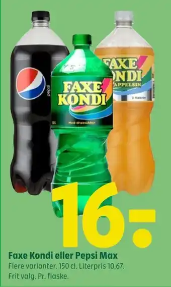 Coop 365 Faxe Kondi eller Pepsi Max tilbud
