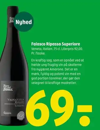 Coop 365 Falasco Ripasso Superiore Veneto, Italien. 75 cl. tilbud