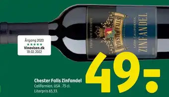Coop 365 Chester Falls Zinfandel Californien, USA. 75 cl. tilbud