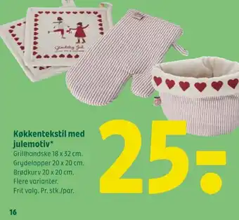 Køkkentekstil med julemotiv