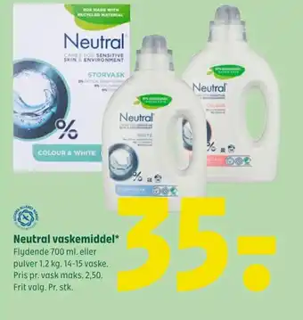 Coop 365 Neutral vaskemiddel tilbud