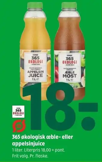 Coop 365 365 økologisk æble- eller appelsinjuice tilbud