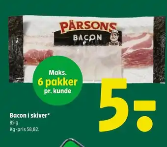 Coop 365 Bacon i skiver tilbud