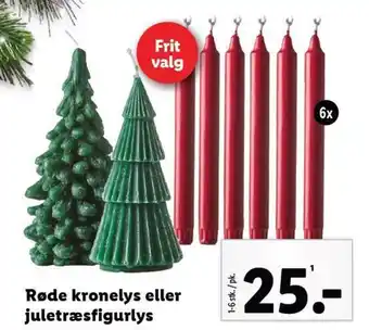 Lidl Røde kronelys eller juletræsfigurlys tilbud