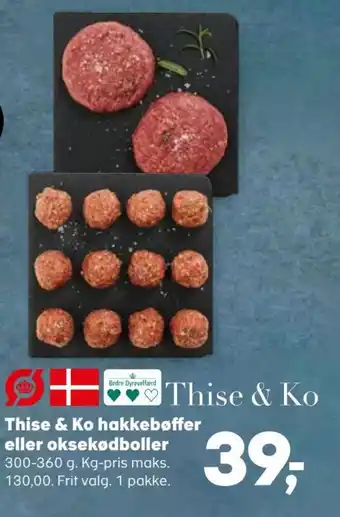 Coop.dk Thise & Ko hakkebøffer eller oksekødboller tilbud