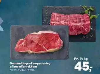 Gammeldags oksegrydesteg af bov eller tykkam