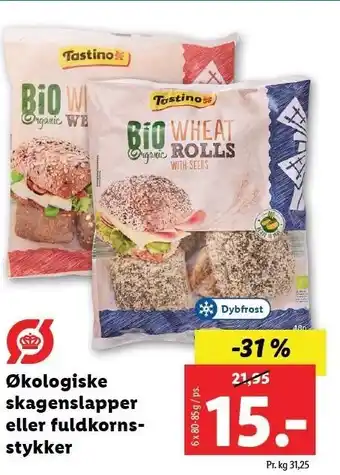 Lidl Økologiske skagenslapper eller fuldkornstykker tilbud