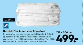 Bilka Nordisk Fjer 4-seasons fiberdyne 135 x 200 cm tilbud
