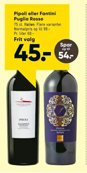 Pipoli eller Fantini Puglia Rosso