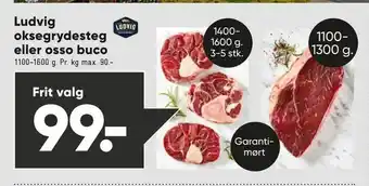 Bilka Ludvig oksegrydesteg eller osso buco tilbud