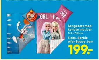 Bilka Sengesæt med kendte motiver, Barbie eller Space Jam tilbud