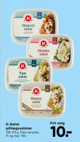 Bilka K-Salat pålægssalater tilbud