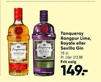 Tanqueray Rangpur Lime, Royale eller Sevilla Gin