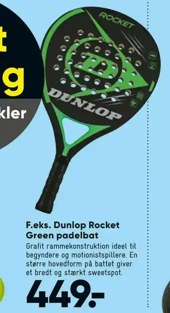 Bilka Dunlop Rocket Green padelbat tilbud