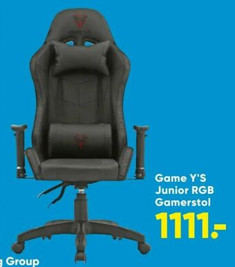 Bilka Game Y'S Junior RGB Gamerstol tilbud
