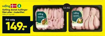 Bilka Salling dansk kyllinge filet eller -inderfilet tilbud