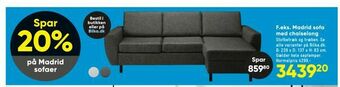 Bilka Madrid sofa med chaiselong tilbud