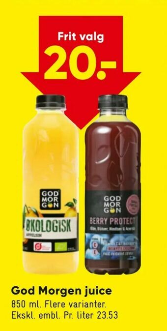 Bilka God Morgen juice tilbud