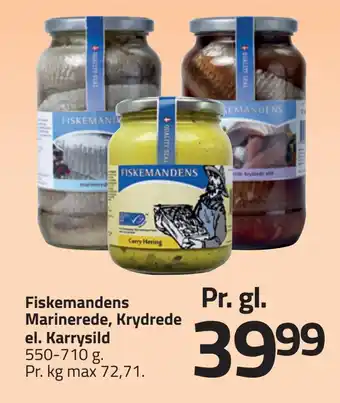 Fiskemandens marinerede, krydrede el. karrysild