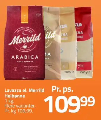 Fleggaard Lavazza el. merrild helbønne tilbud