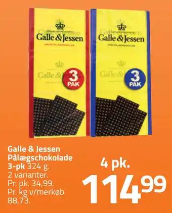 Fleggaard Galle & jessen pålægschokolade 3-pk tilbud
