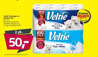 Fleggaard Veltie toiletpapir el. køkkenrulle tilbud
