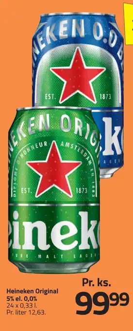 Fleggaard Heineken original 5% el. 0,0% tilbud