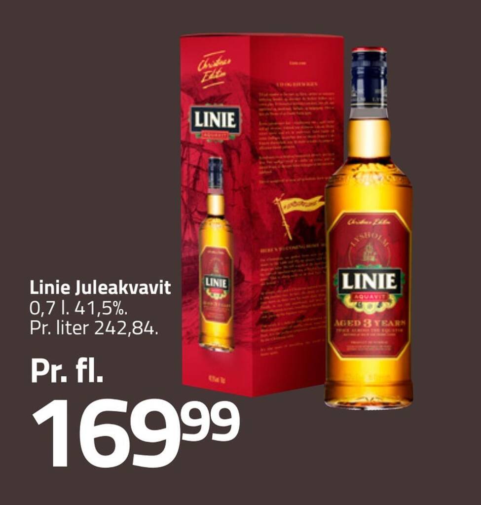 Linie juleakvavit tilbud hos Fleggaard