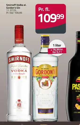 Fleggaard Smirnoff vodka el. gordon's gin tilbud