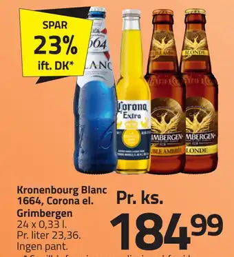 Fleggaard Kronenbourg blanc 1664, corona el. grimbergen tilbud