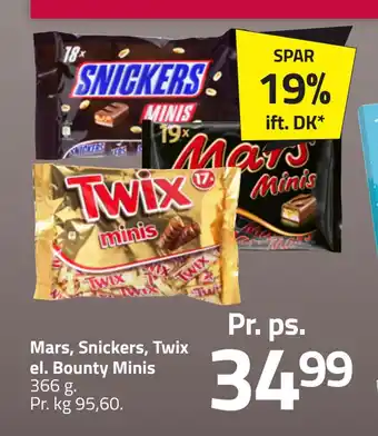 Fleggaard Mars, snickers, twix el. bounty minis tilbud