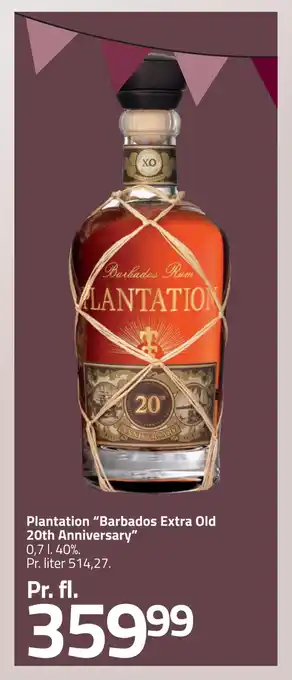 Fleggaard Plantation 'barbados extra old 20th anniversary tilbud