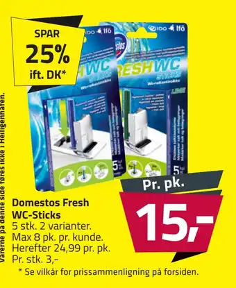 Fleggaard Domestos fresh wc-sticks tilbud